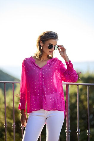 Design Nation Temple Shirt - Fuchsia