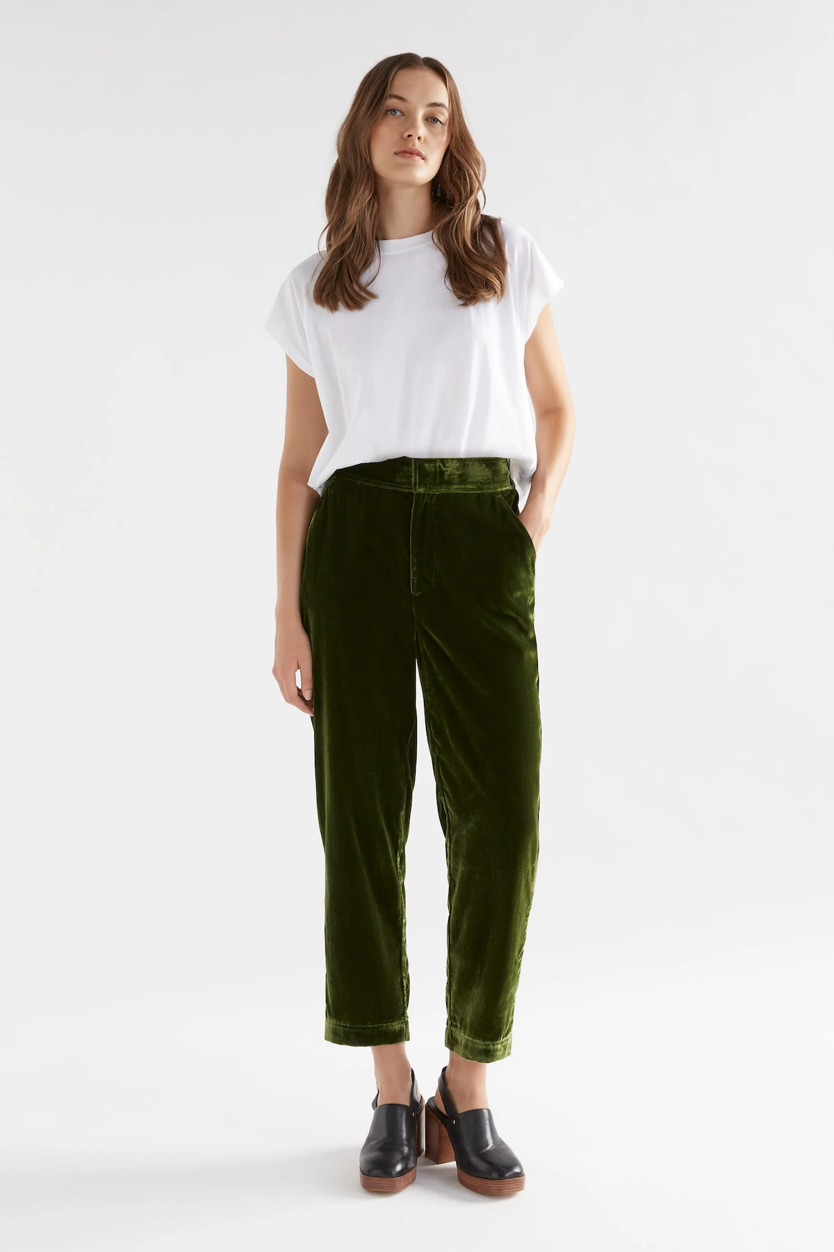 Elk Suuri Velvet Pant - Moss Green