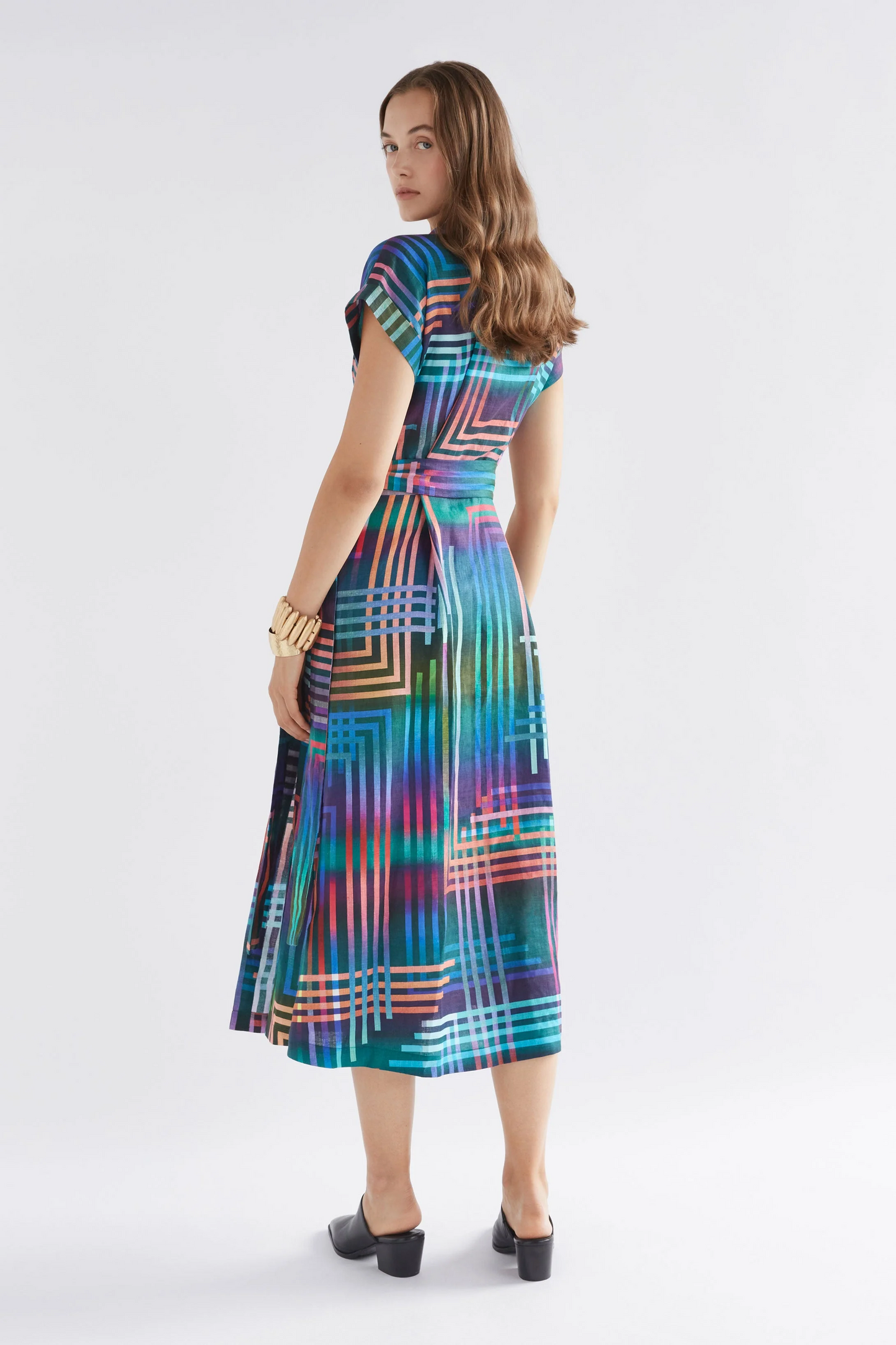 Elk Minnen Wrap Dress - Navy Lightenen Print