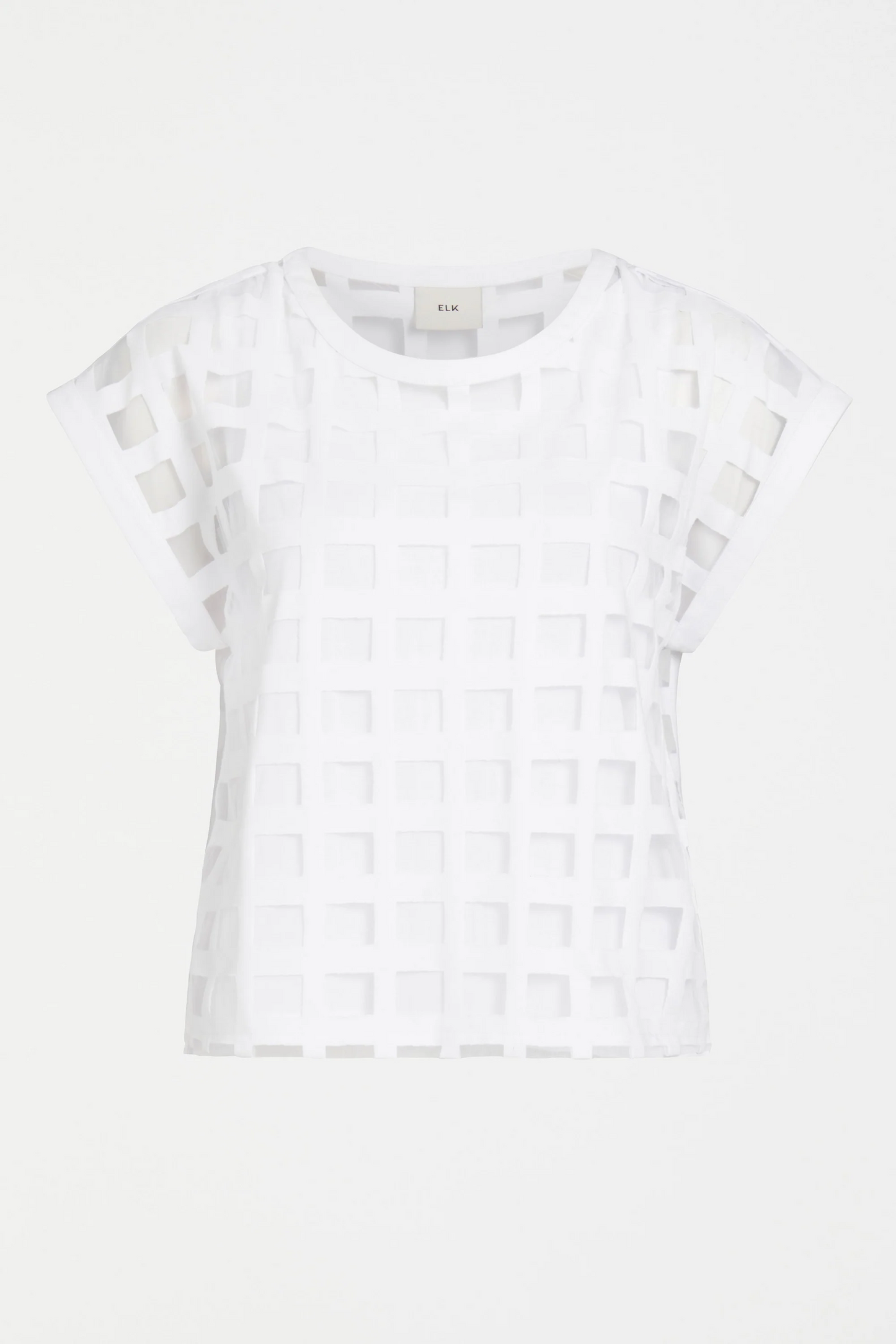 Elk Grid Burnout Top - White