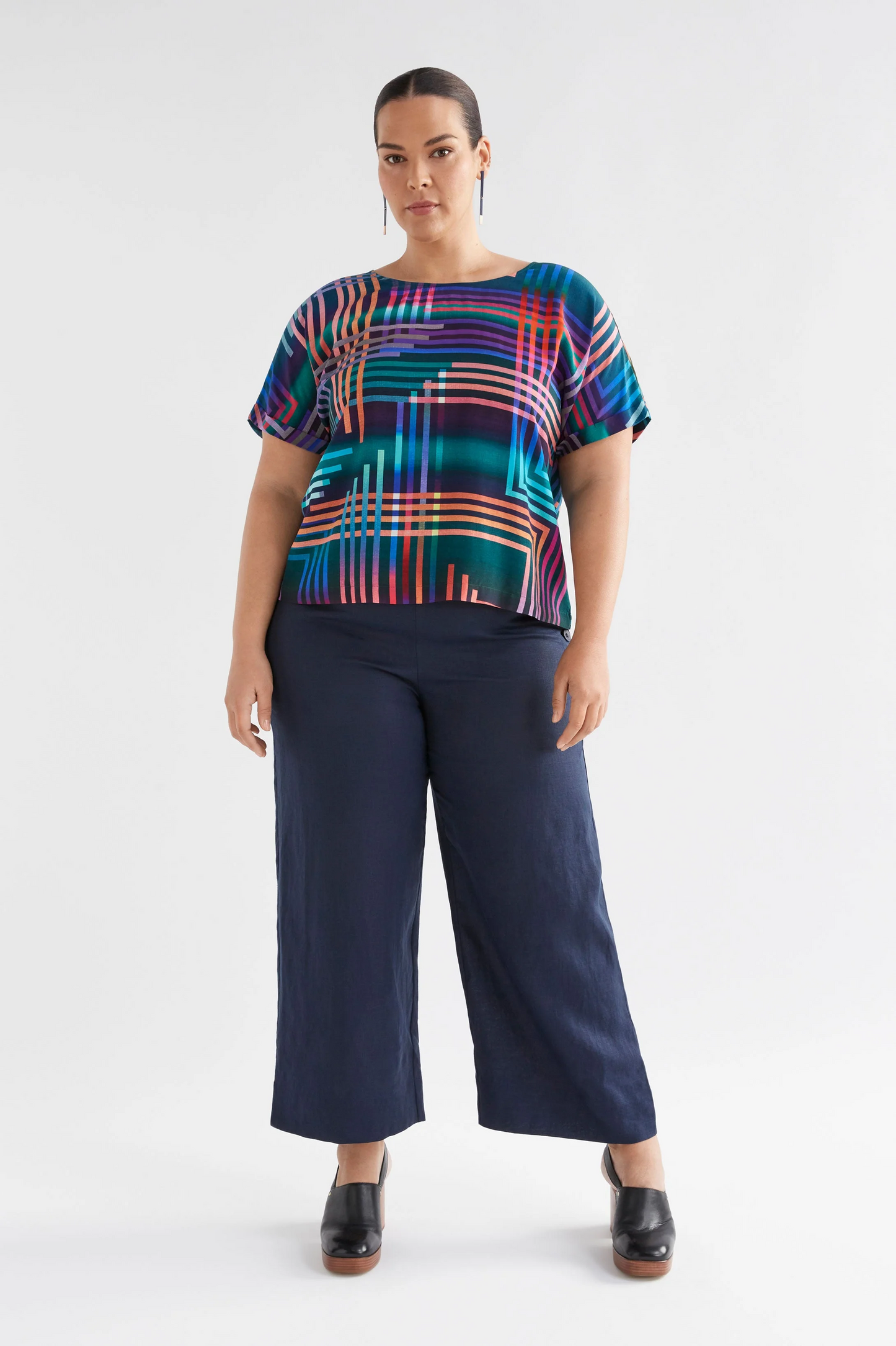 Elk Eryn Top - Navy Lightenen Print