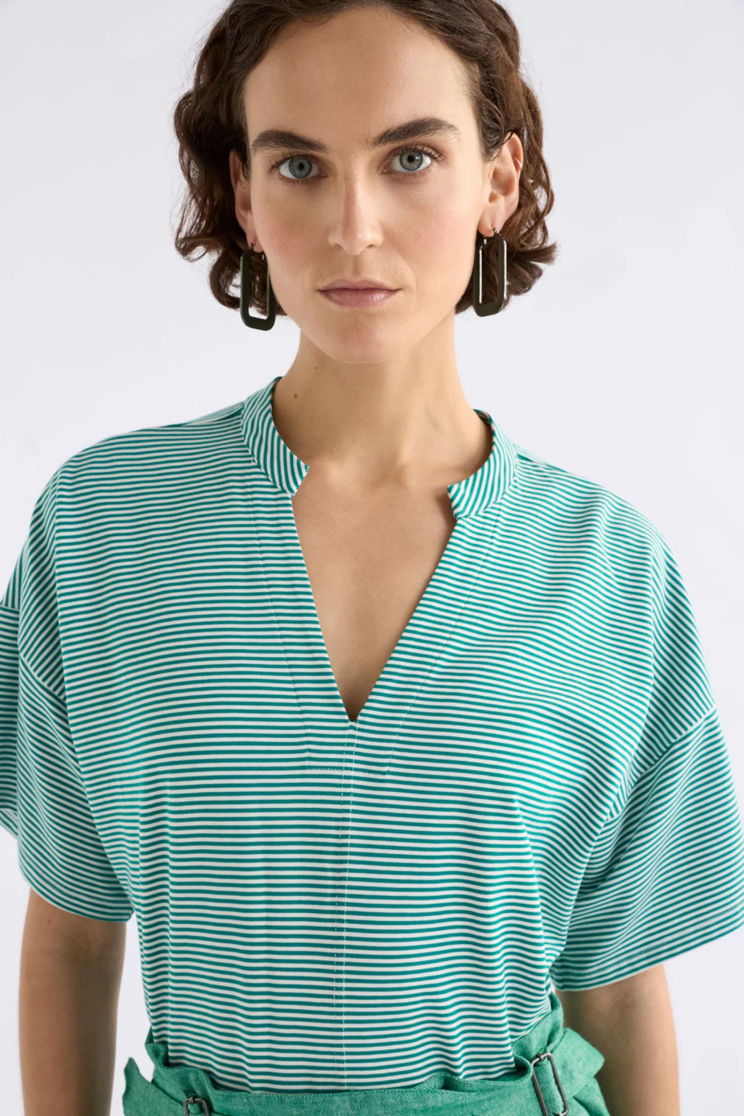 Elk Evve TShirt - Bright Teal/White