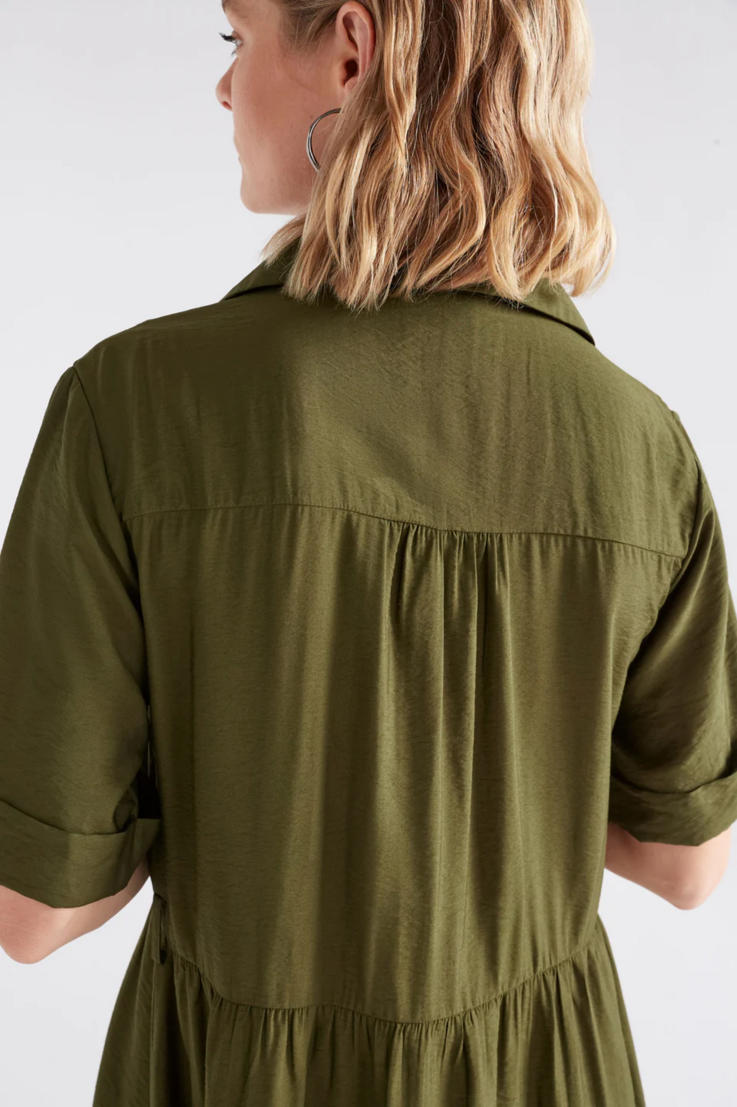 Elk Eine Shirt Dress - Bright Olive