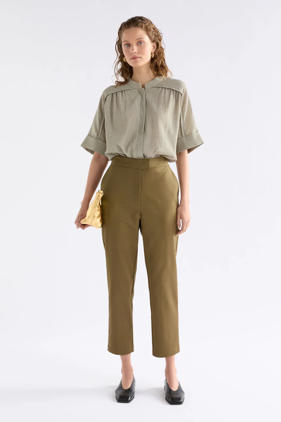Elk Porta Shirt - Olive Stripe