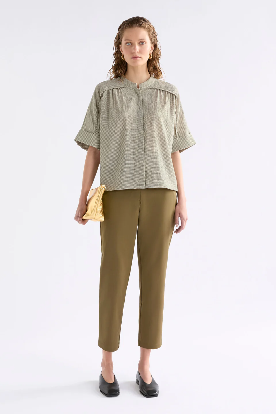 Elk Porta Shirt - Olive Stripe