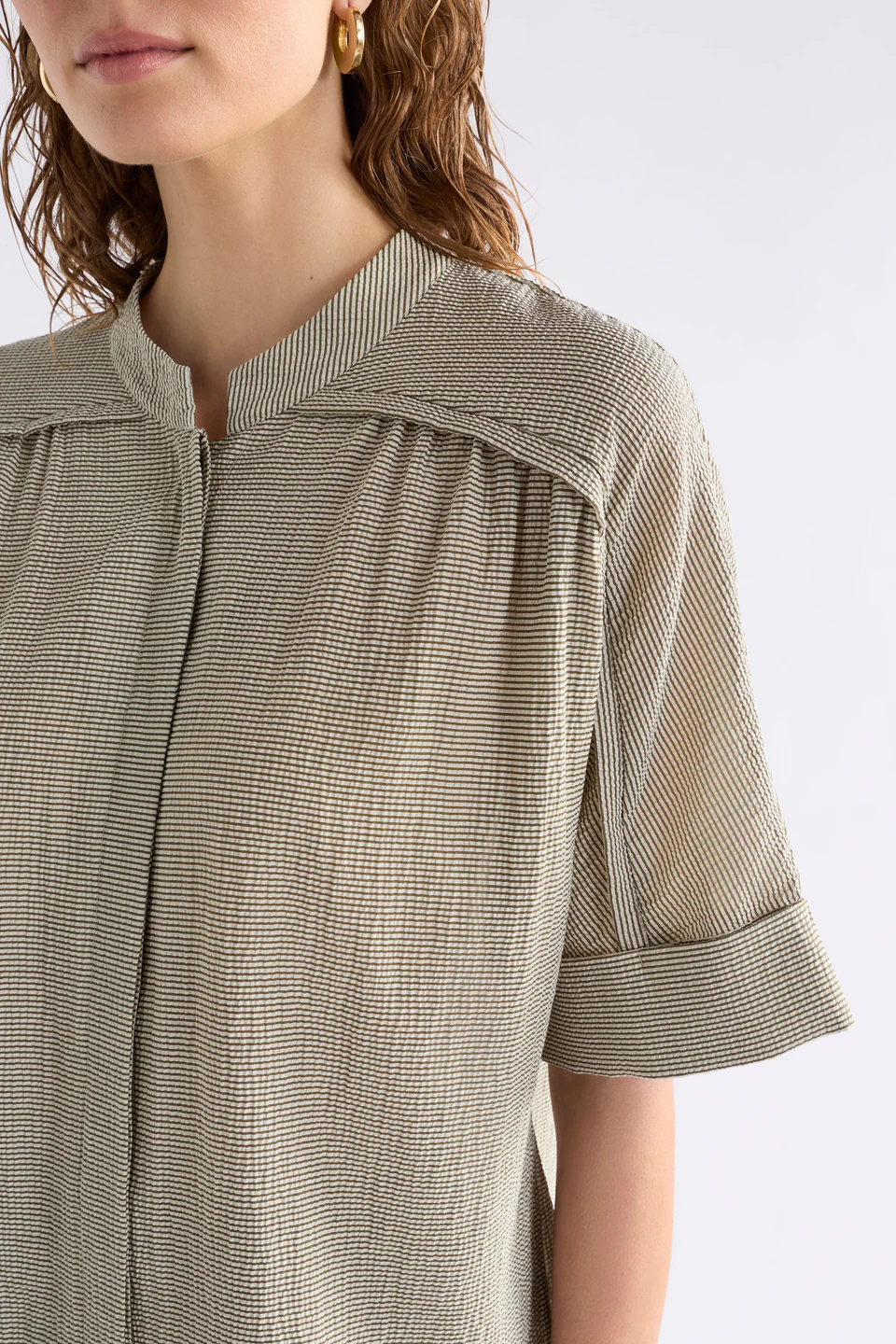 Elk Porta Shirt - Olive Stripe