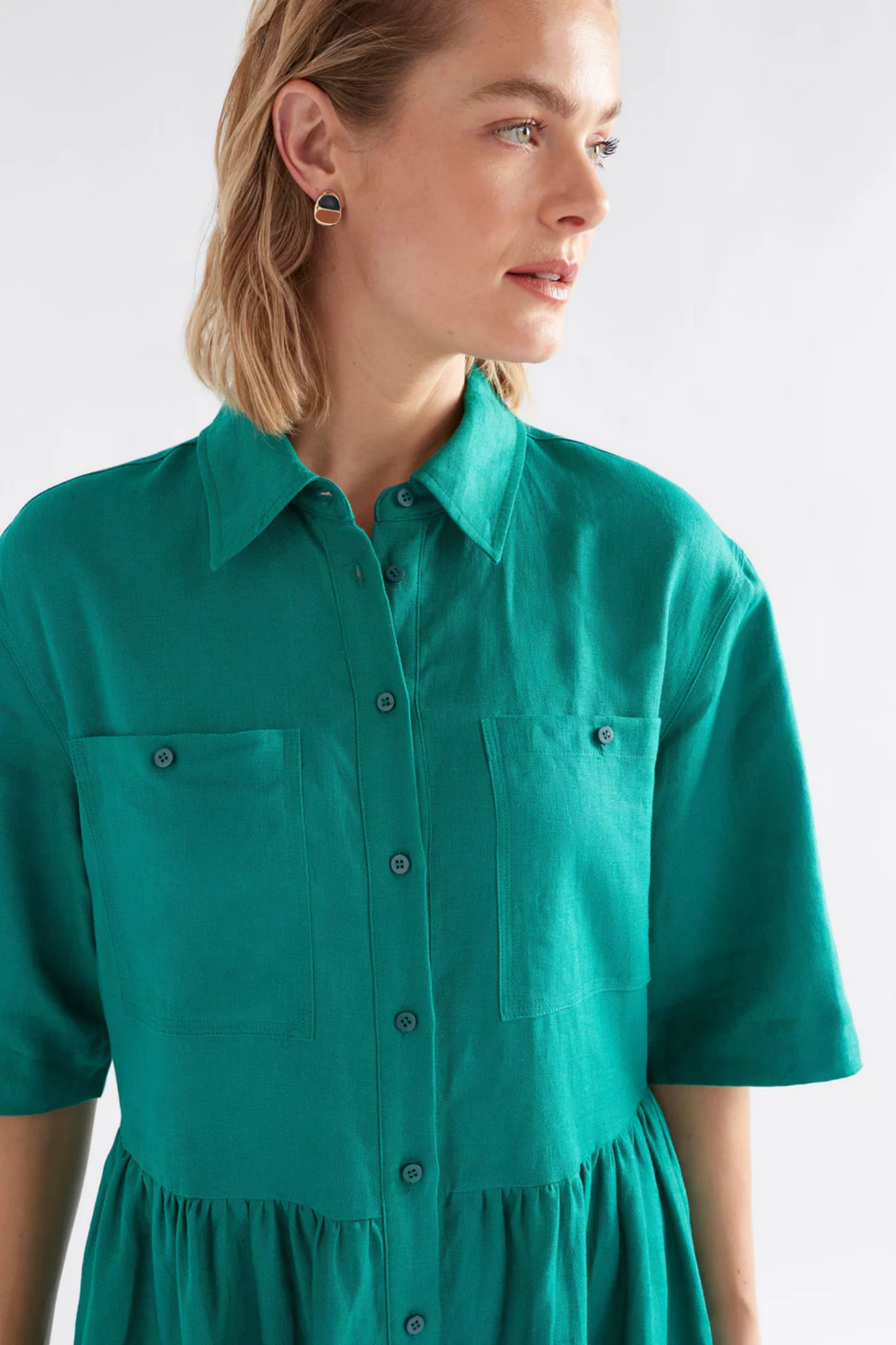 Elk Llinen Light Dress - Deep Teal