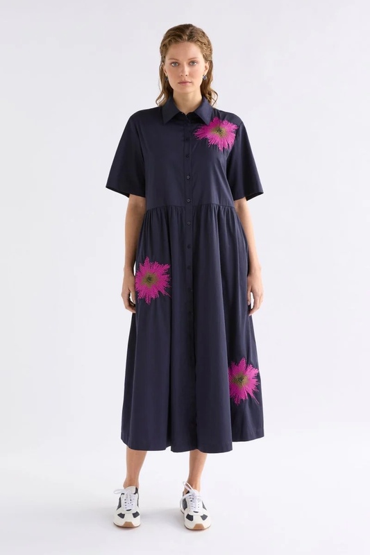 Elk Eiren Shirt Dress - New Navy/Fuchsia