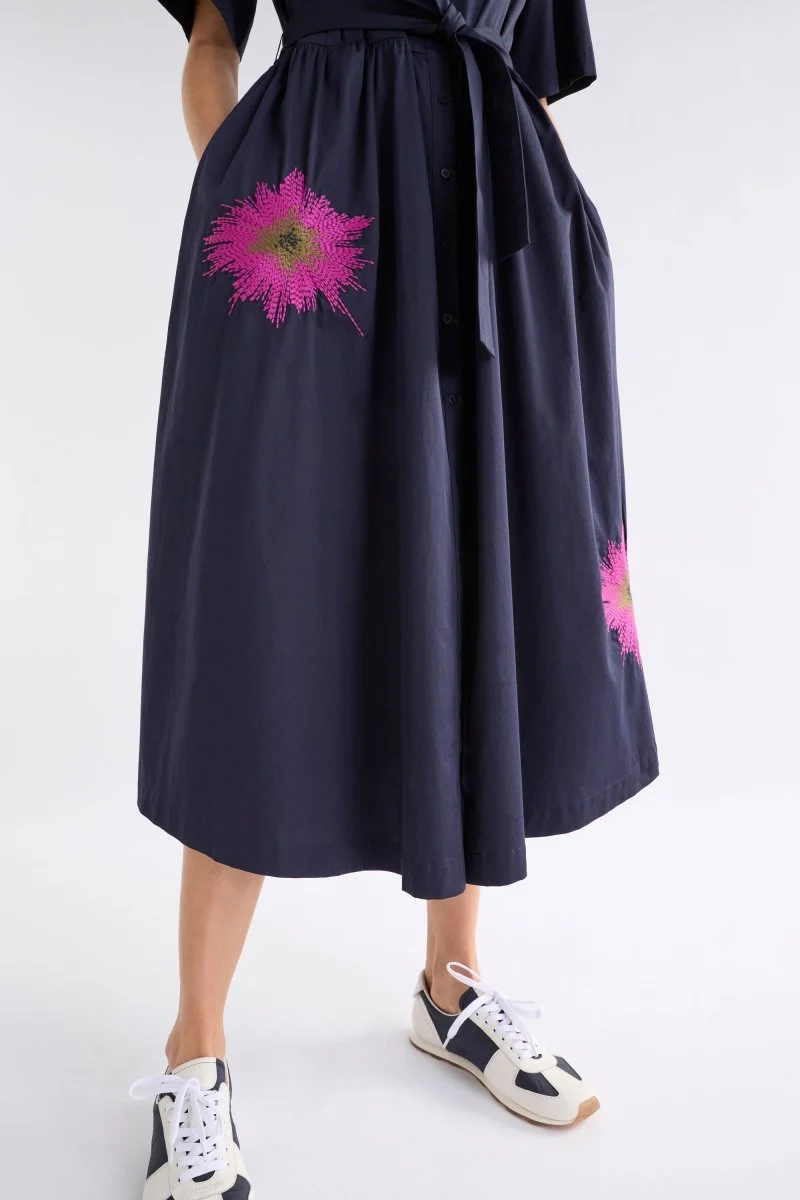 Elk Eiren Shirt Dress - New Navy/Fuchsia