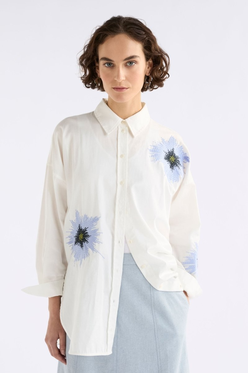 Elk Eiren Relaxed Shirt - White/Lilac Blue