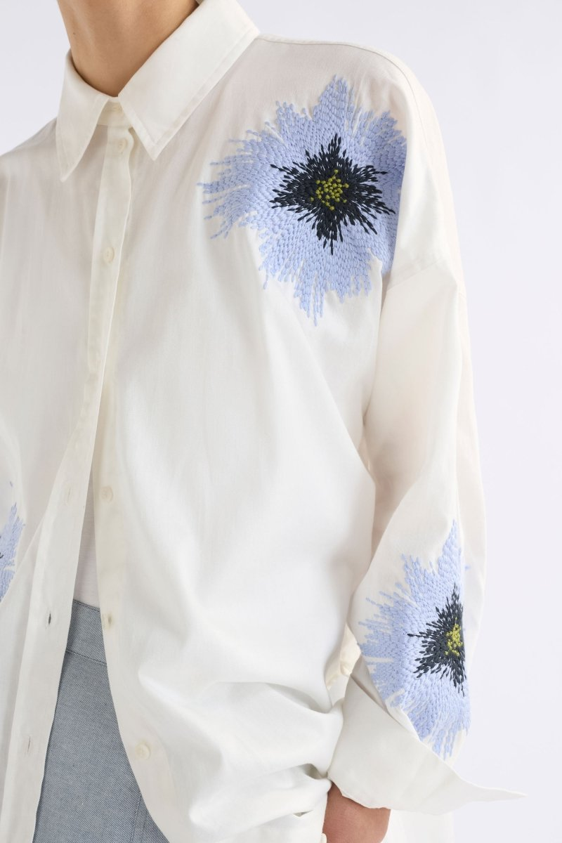 Elk Eiren Relaxed Shirt - White/Lilac Blue