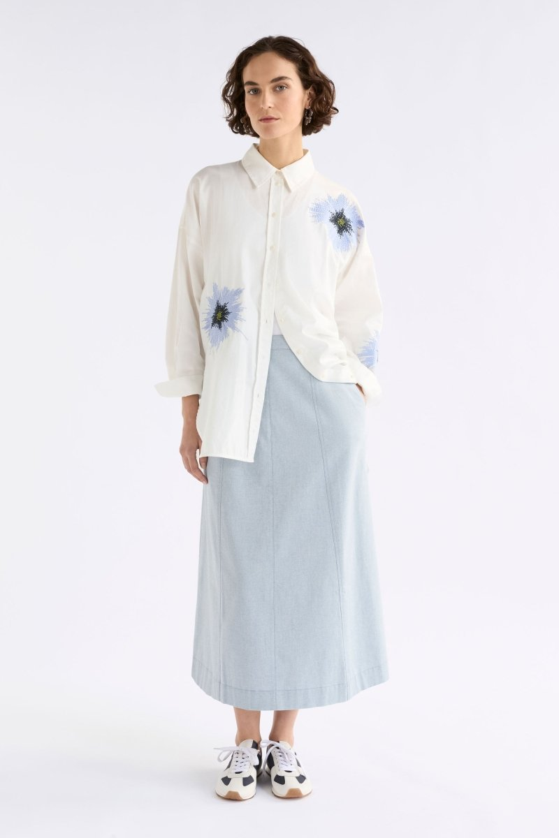 Elk Eiren Relaxed Shirt - White/Lilac Blue