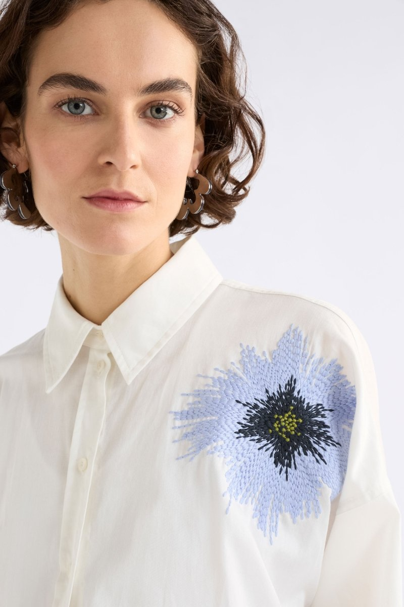 Elk Eiren Relaxed Shirt - White/Lilac Blue