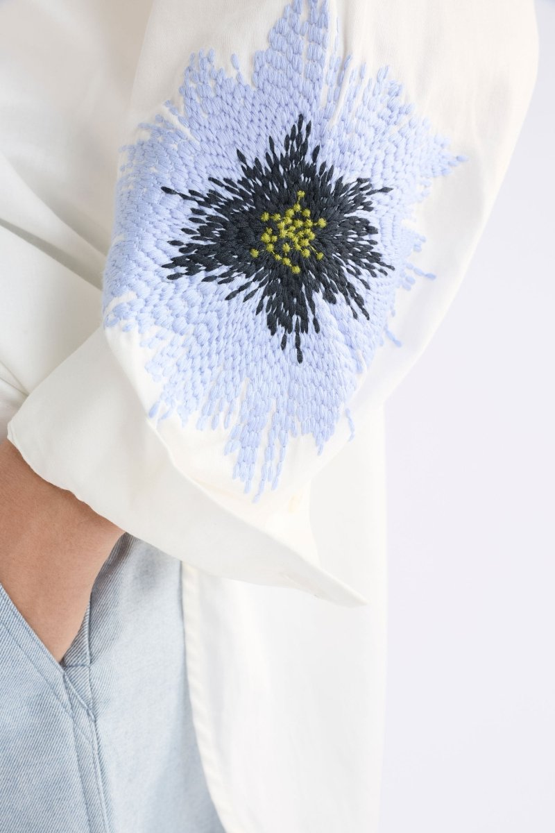 Elk Eiren Relaxed Shirt - White/Lilac Blue