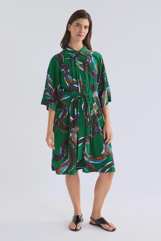 Elk Metz Short Dress - Facet Print