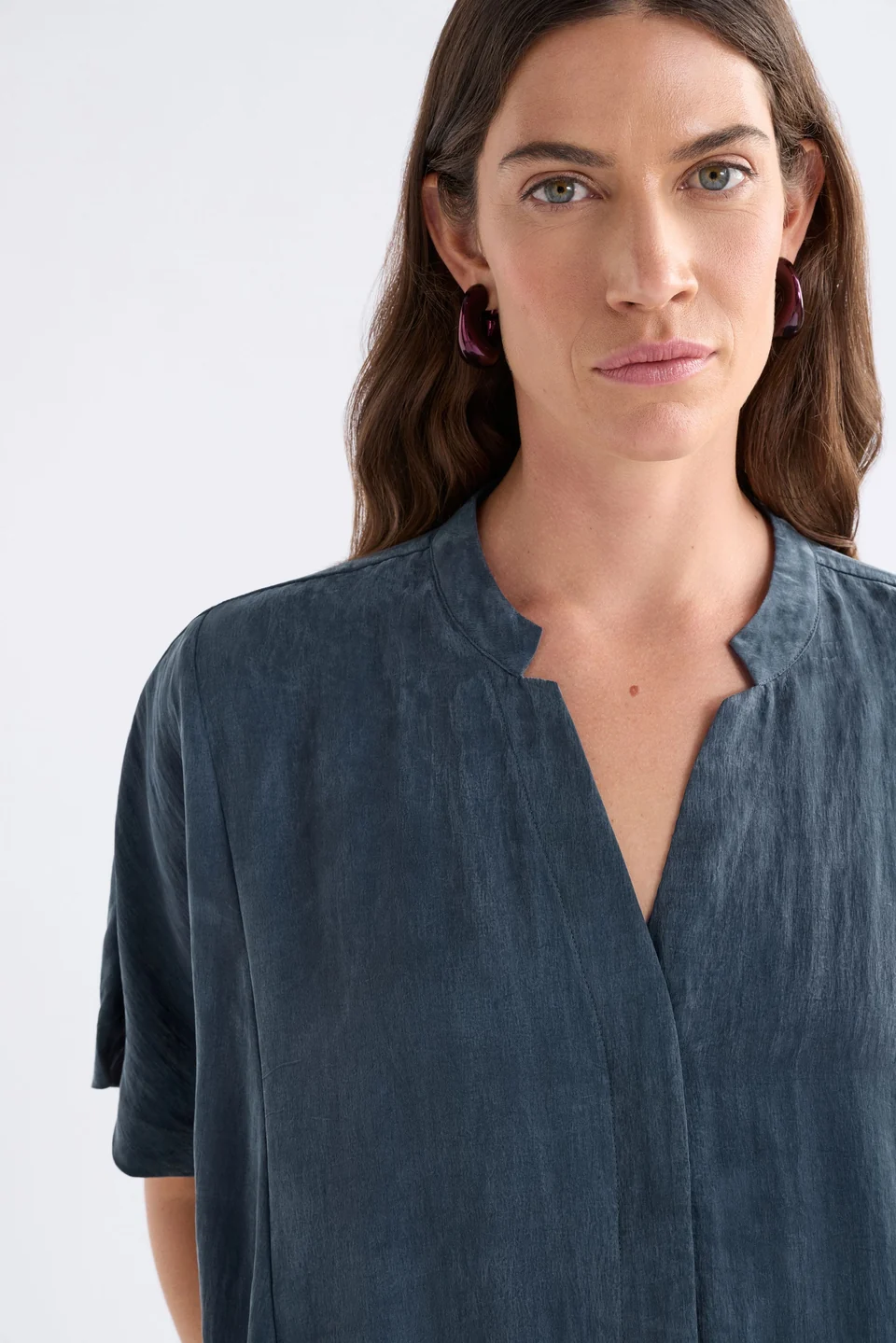 Elk Delme Shirt Dress - Blue Steel