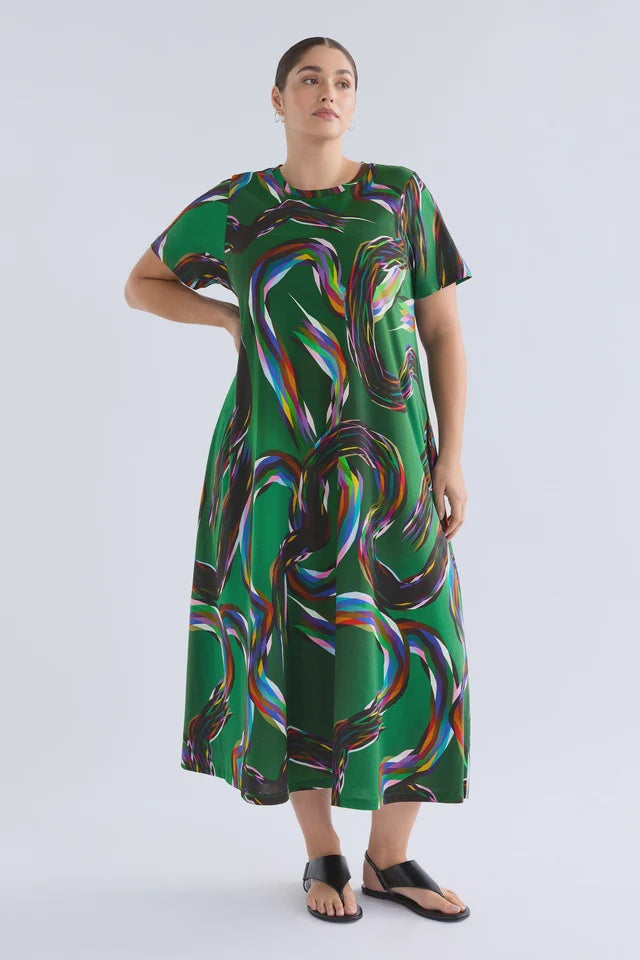 Elk Sigel T-Shirt Dress - Facet Print