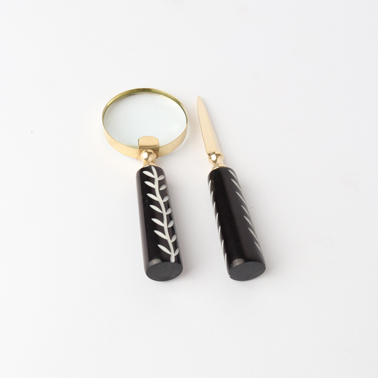 Le Forge Magnifier & Letter Opener Set - Black