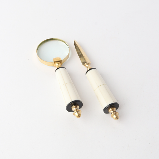 Le Forge Magnifier & Letter Opener Set - White