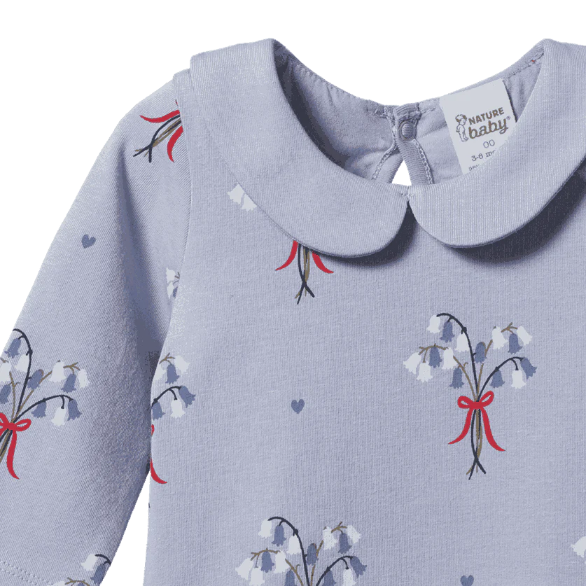 Nature Baby Agnes Bodysuit - Bluebelle Print