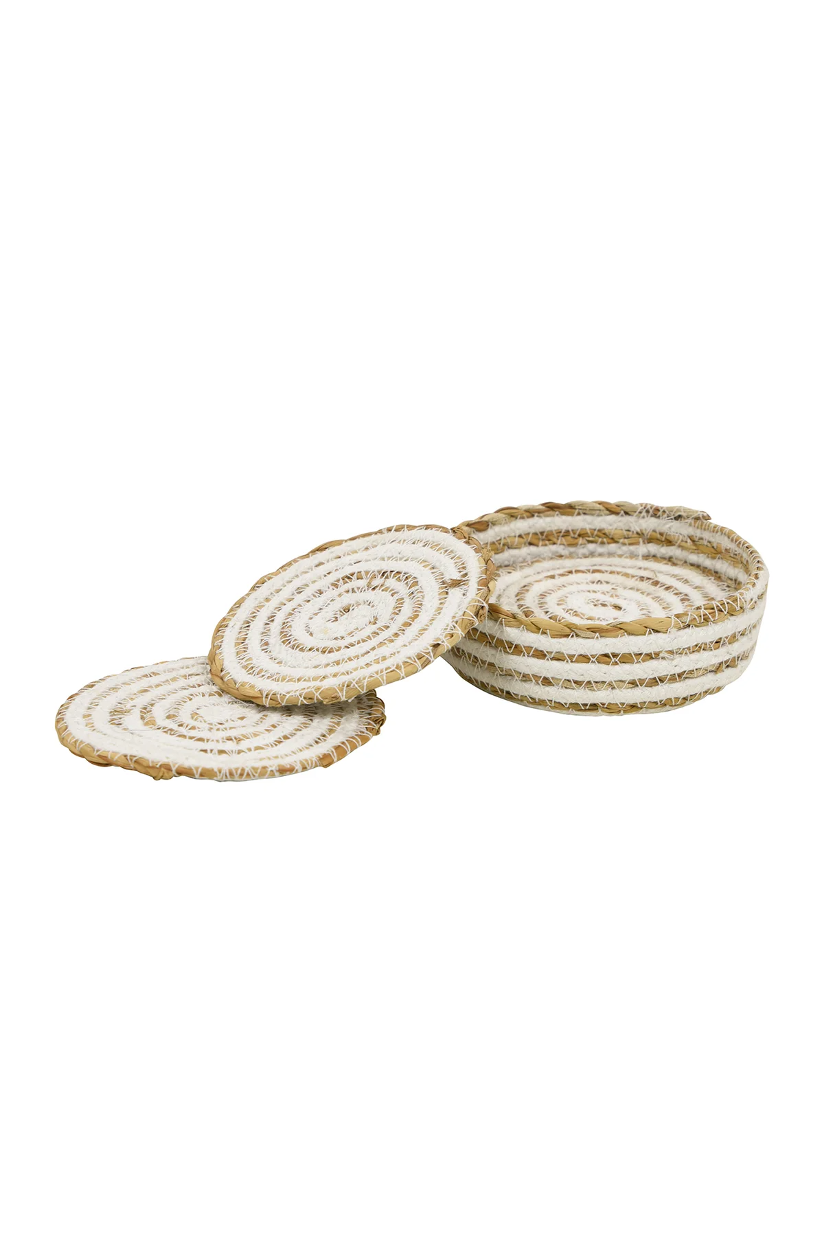 Maytime Coasters Round Set of 4 - Simply White