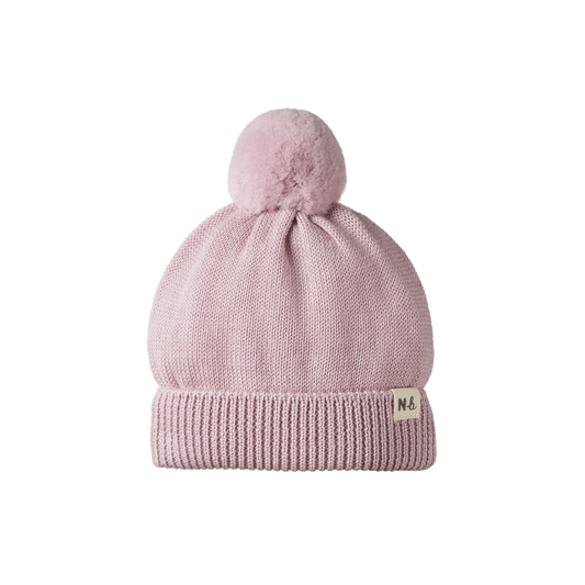 Nature Baby Alpine Pom Pom Beanie - Lilac