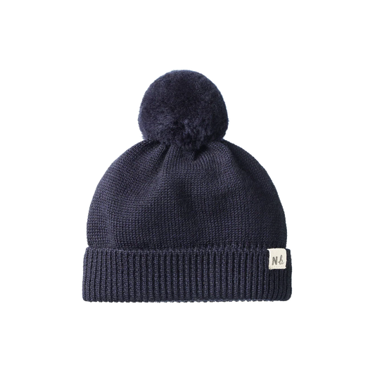 Nature Baby Alpine Pom Pom Beanie - Navy