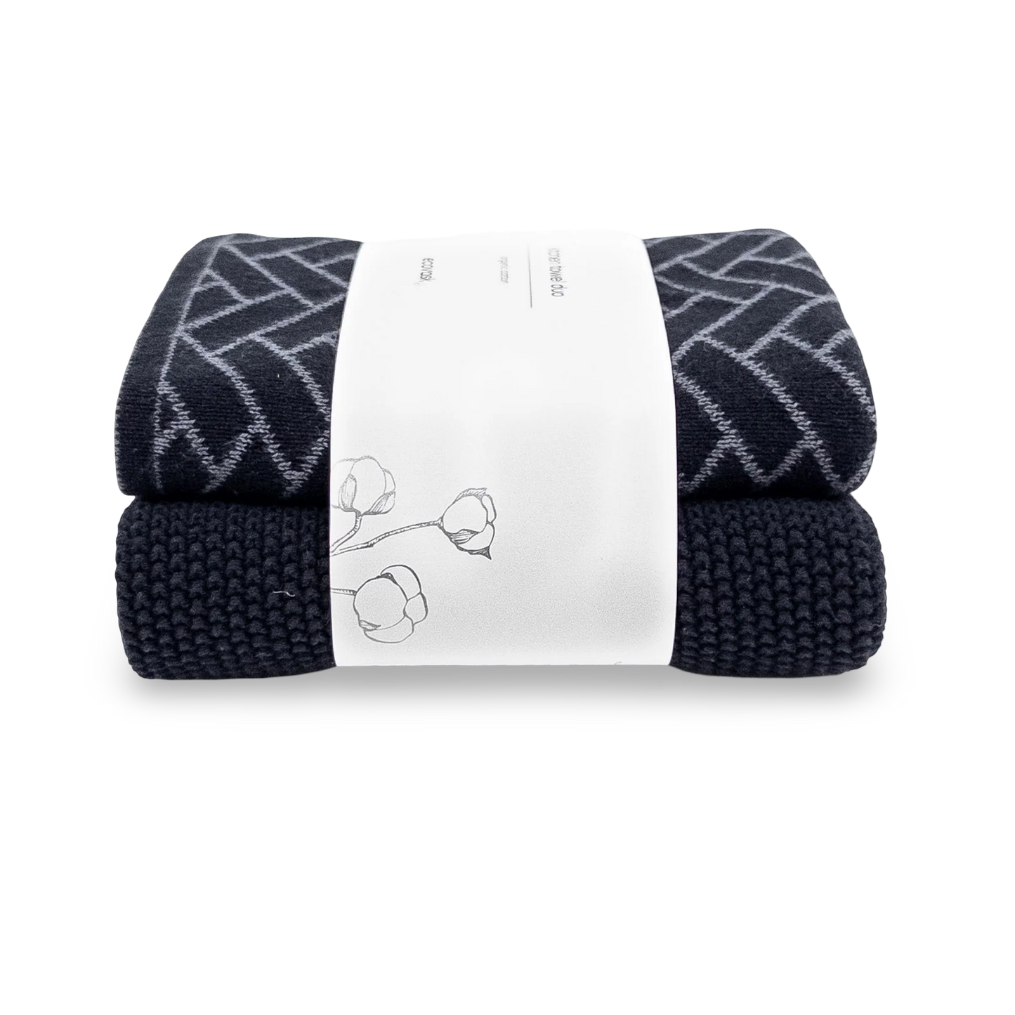 Ecovask Kitchen Towel Duo - Raven Herringbone
