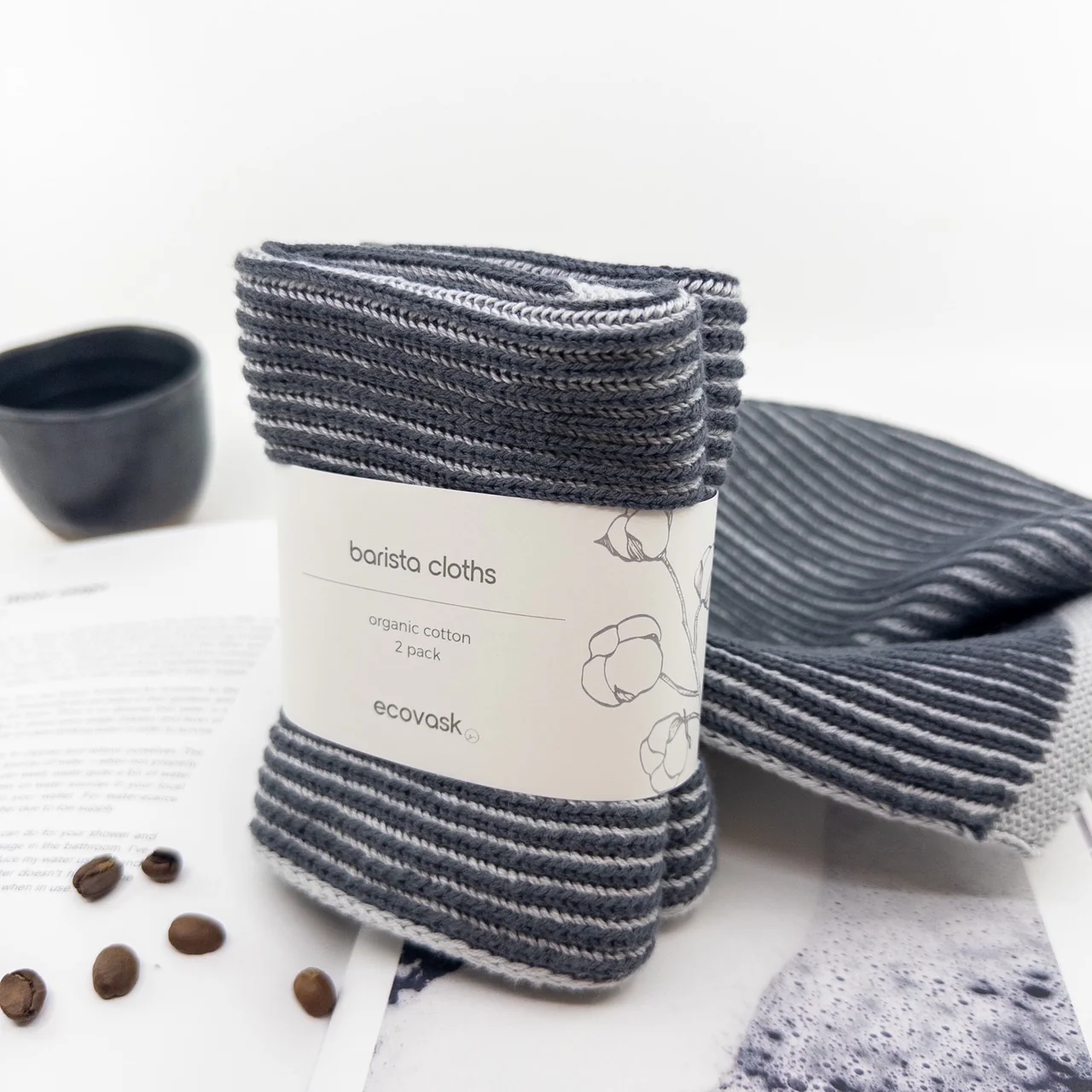 Ecovask Barista Cloth 2pk- Graphite