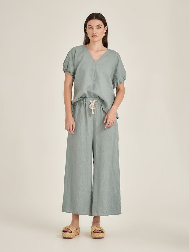 Sills Billie Linen Top - Seaweed