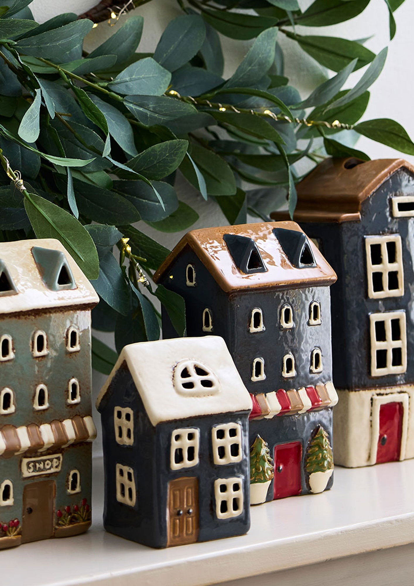 French Country Alsace Tea Light House Navy