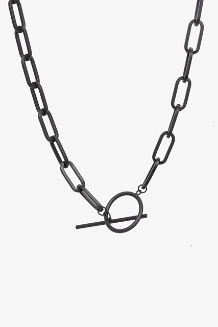Antler Black Link Necklace With Fob