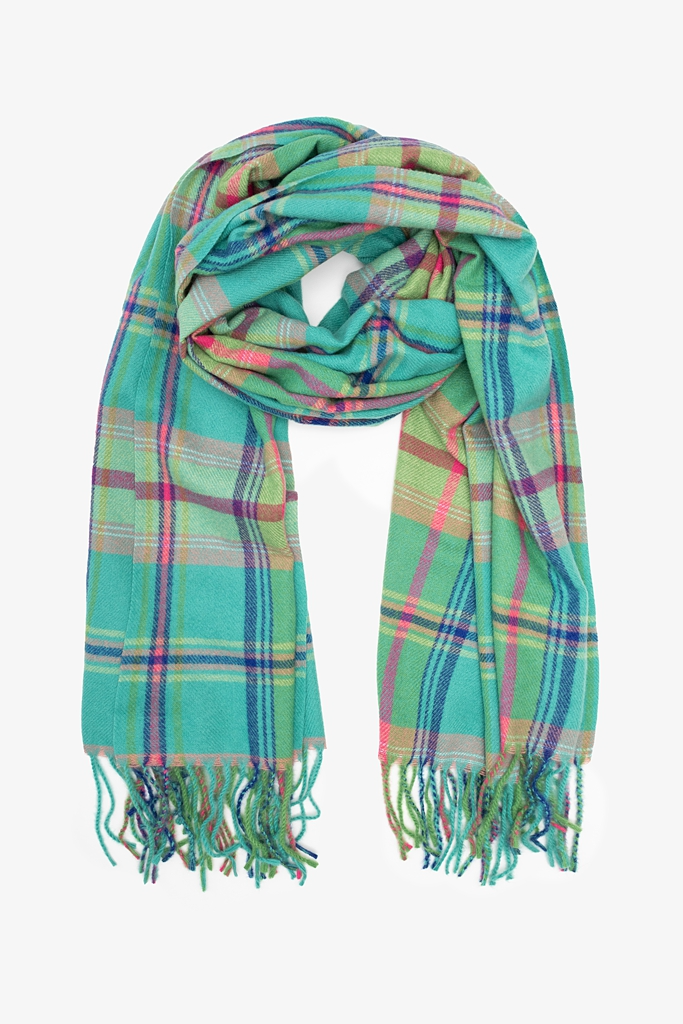 Antler Matcha Plaid Scarf
