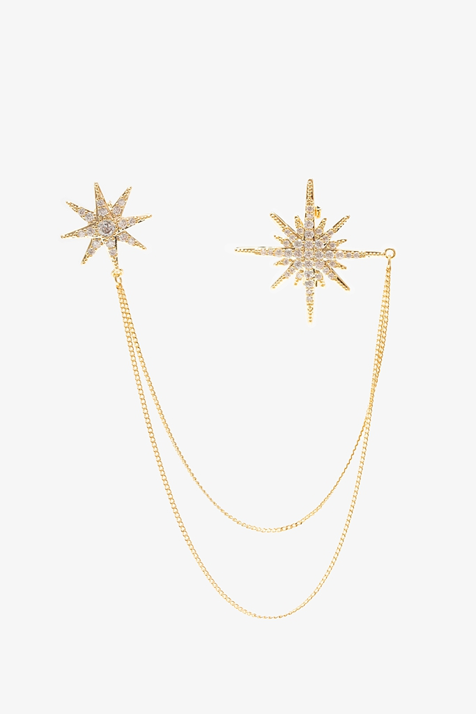 Antler Twin Star Brooch