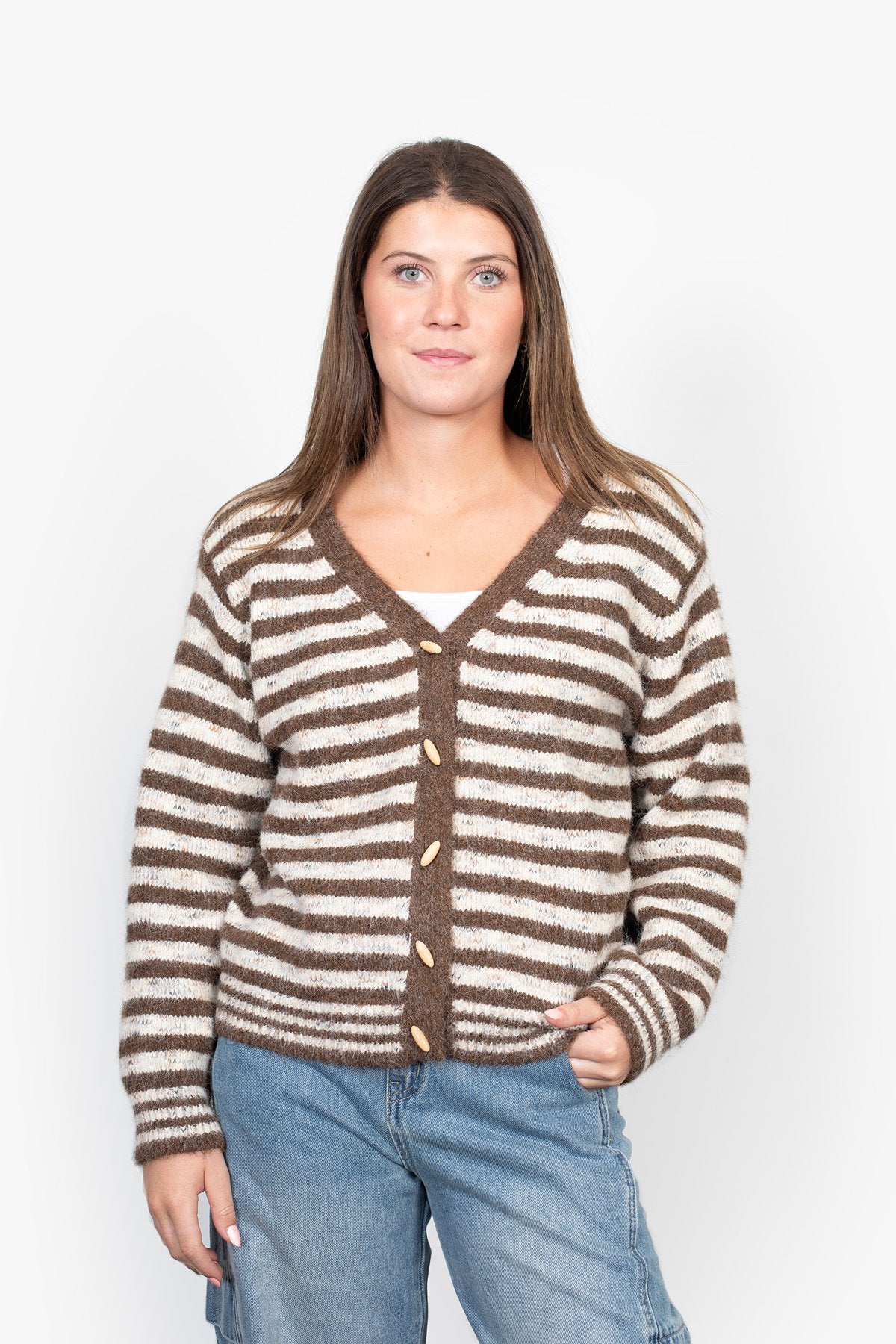 Antler Jordie Cardi - Choc Stripe