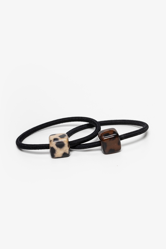 Antler Cheetah Cube Hair Tie Set