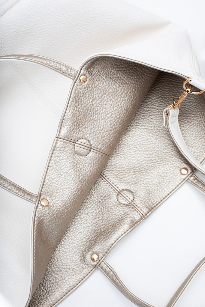 Antler Hartley Reversible Tote - Bone/Gold