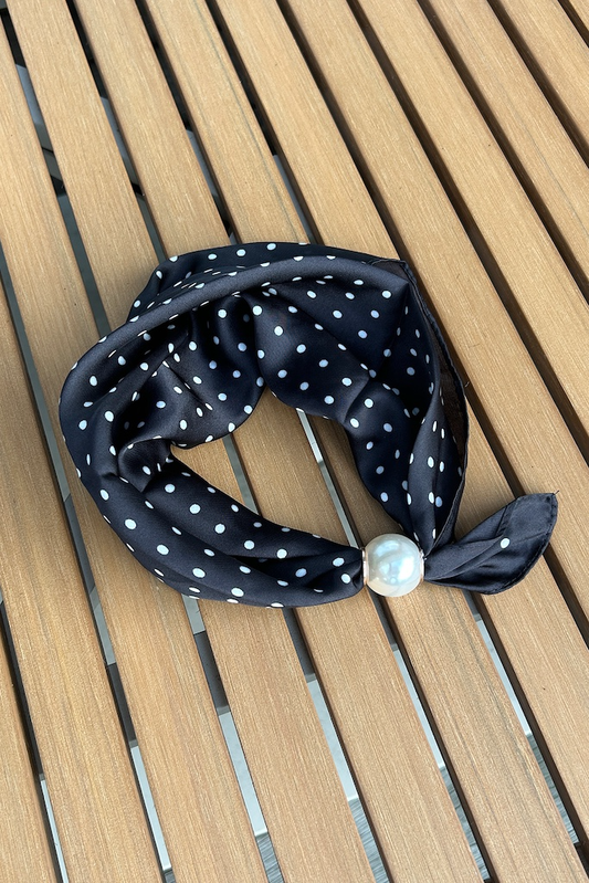 Antler Pearl Fasten Neck Tie - Black Spot