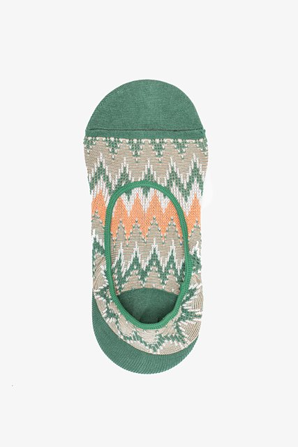 Antler NZ No Show Socks - Green Zig Zag