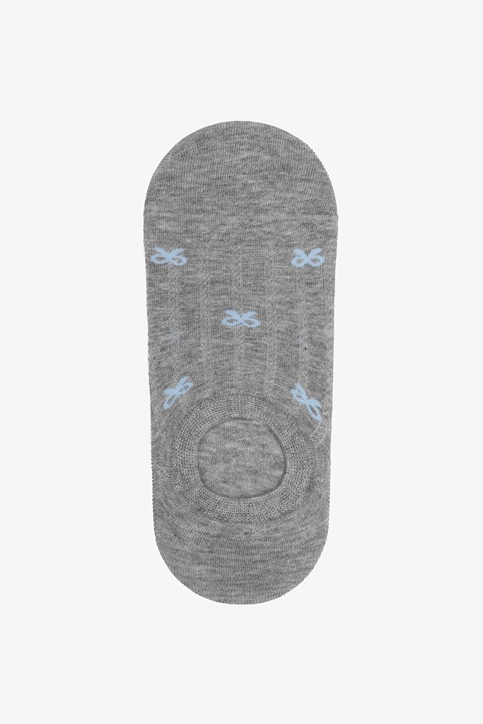Antler No Show Socks - Grey & Petite Blue Bows