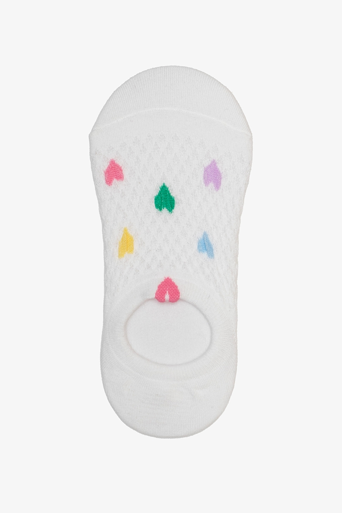 Antler No Show Sock - Coloured Hearts