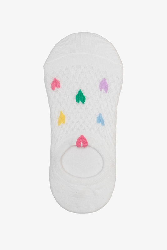 Antler No Show Sock - Coloured Hearts
