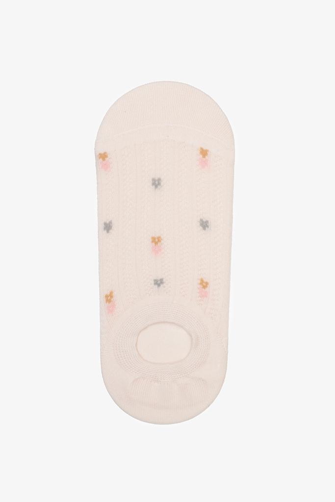 Antler No Show Sock - Posy Rib Blush