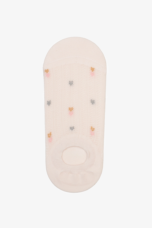 Antler No Show Sock - Posy Rib Blush