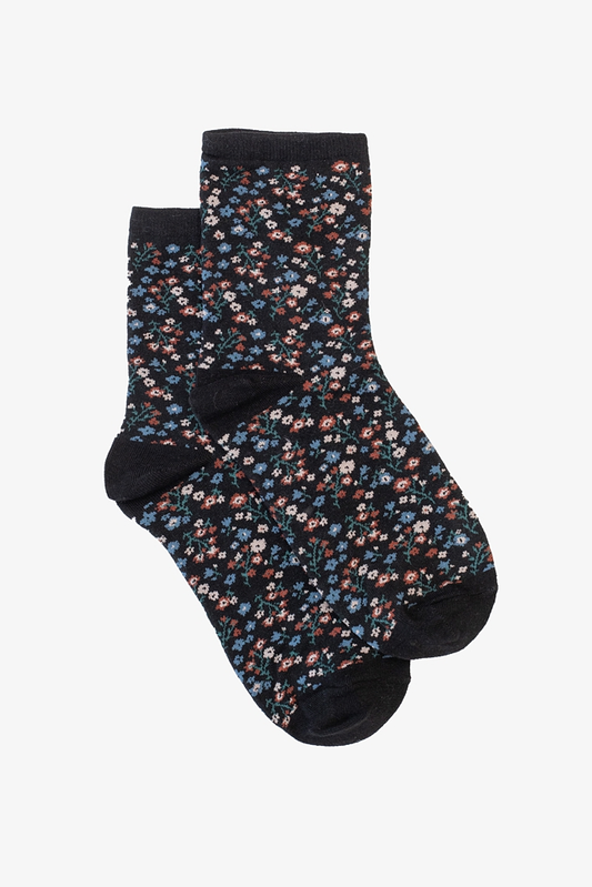 Antler Wild Flowers Sock - Black