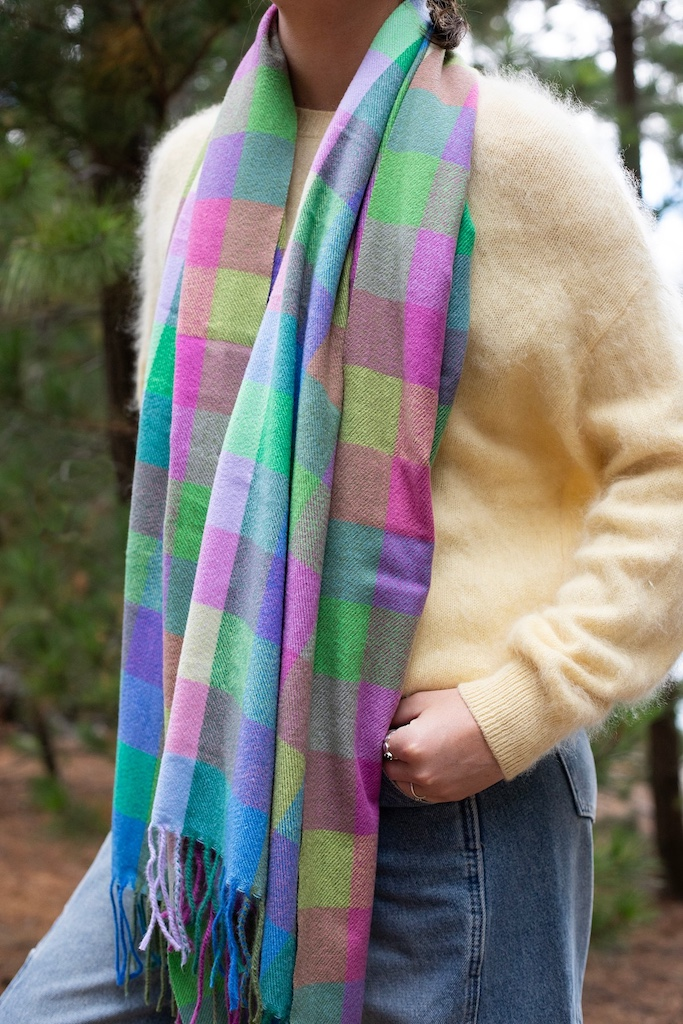 Antler Confetti Check Scarf