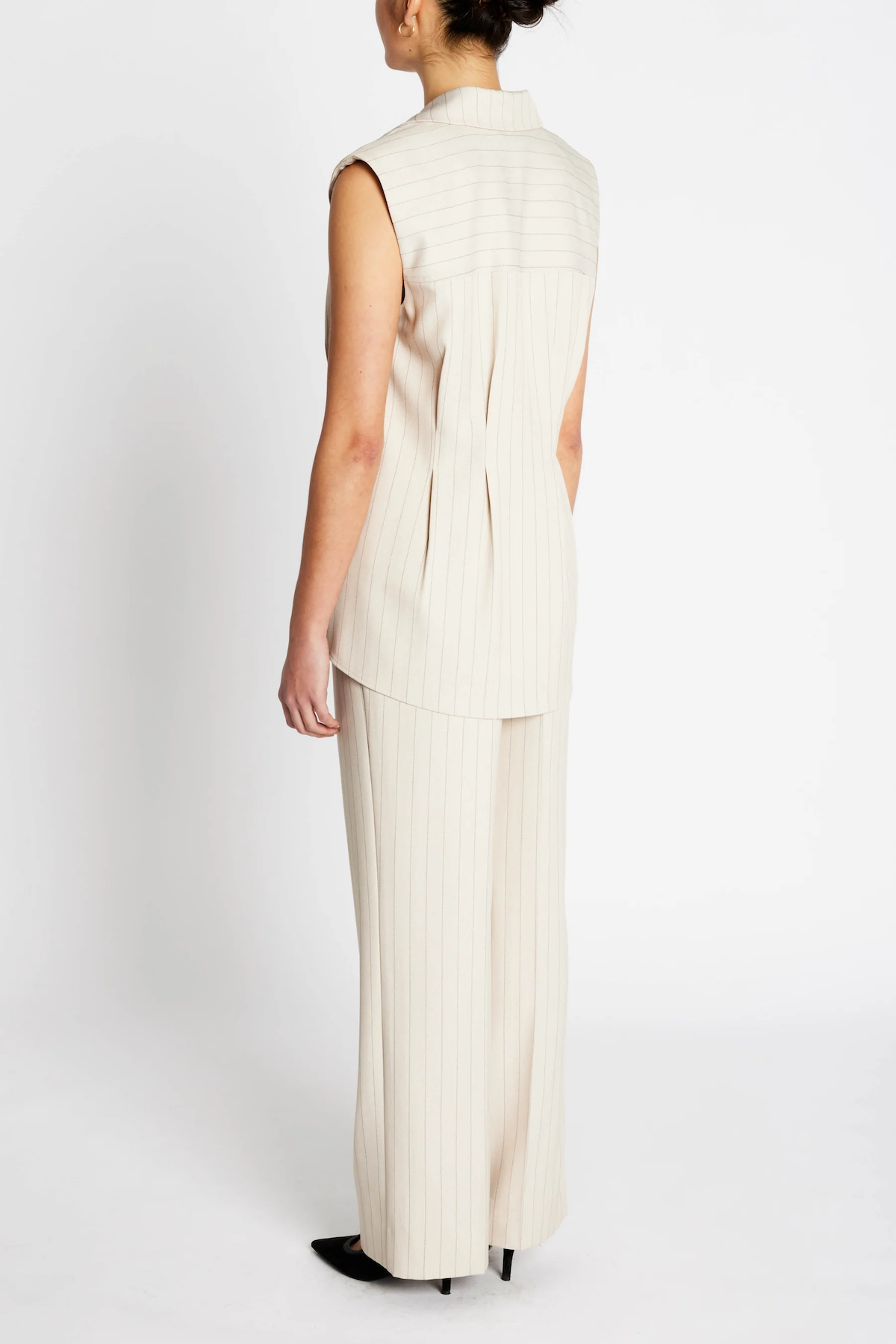 Bruuns Bazaar Apricot Eleza Pants - Light Grey Stripes