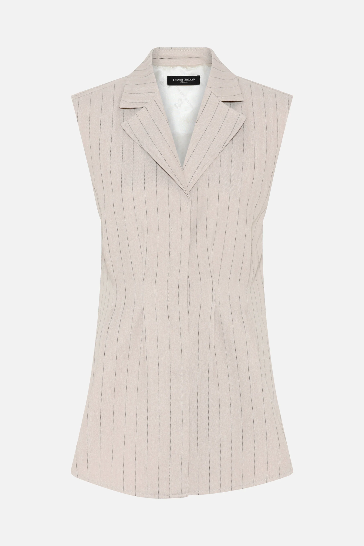 Bruuns Bazaar Apricot Urwa Waistcoat - Light Grey Stripes