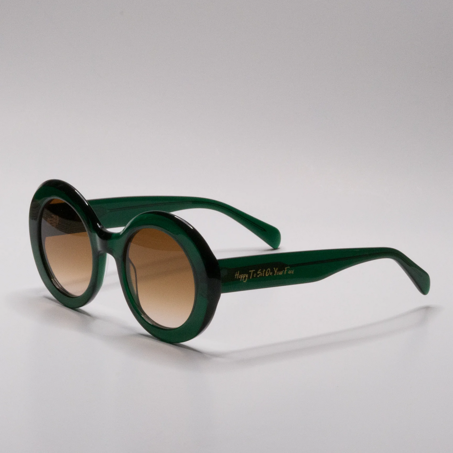 Happy To Sit On Your Face Lila Sunglasses - Emerald