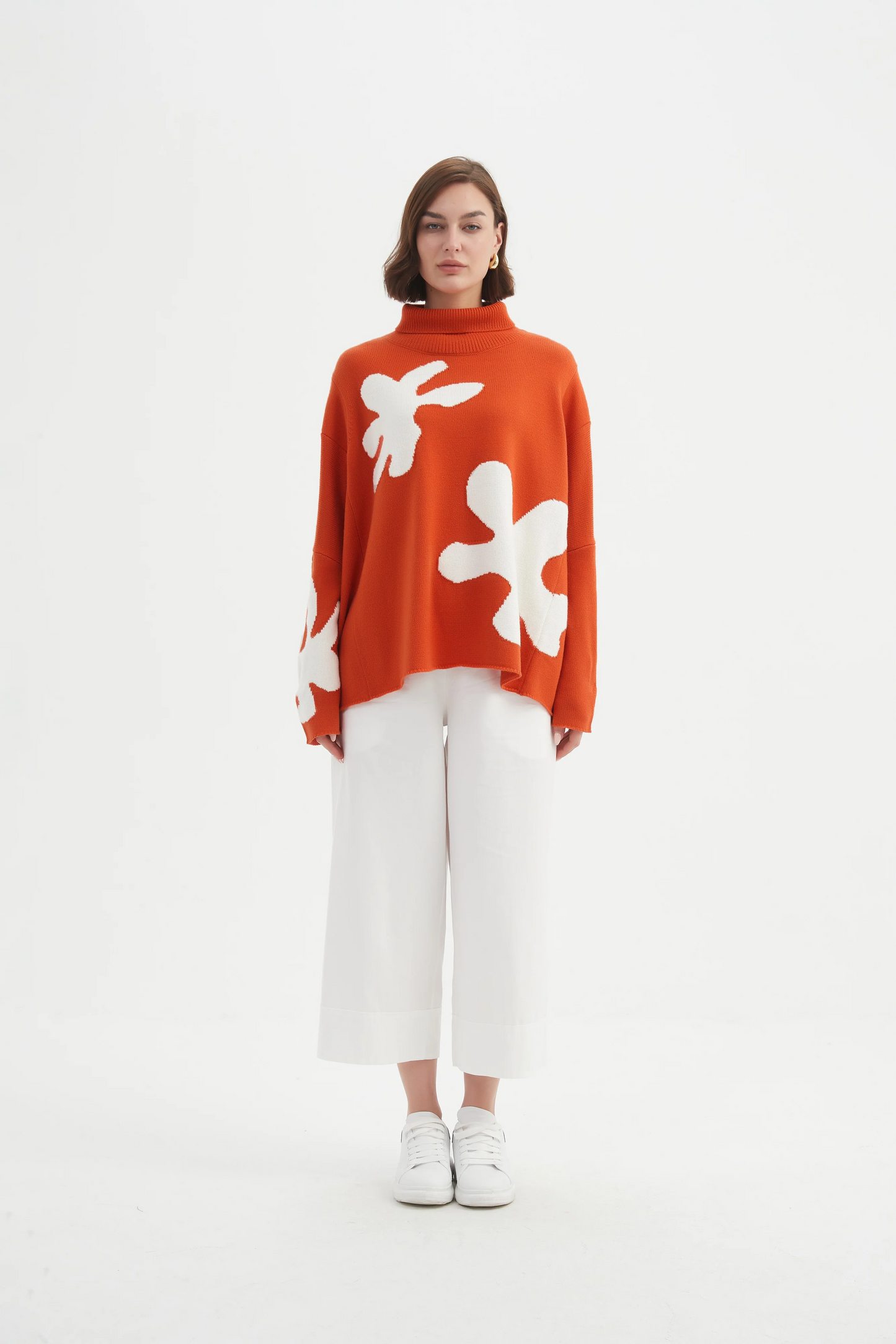 Tirelli Splatter Print Knit - Orange/White